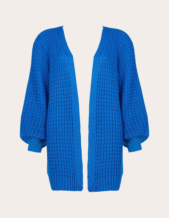 Casaco tricot oversized Azul