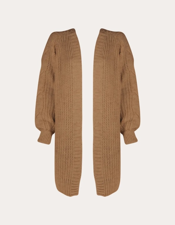 Casaco tricot oversized Bege