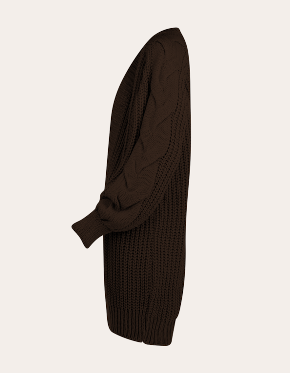 Casaco tricot oversized Marrom