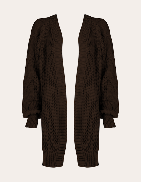 Casaco tricot oversized Marrom
