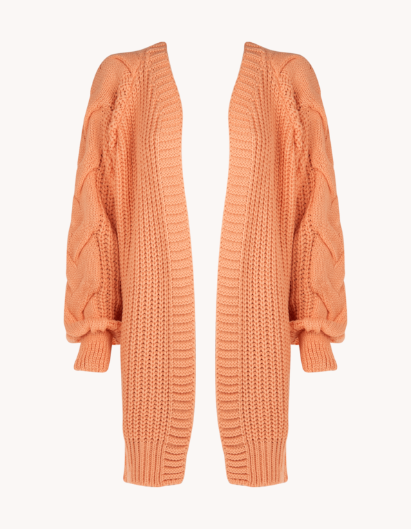 Casaco tricot oversized Salmon