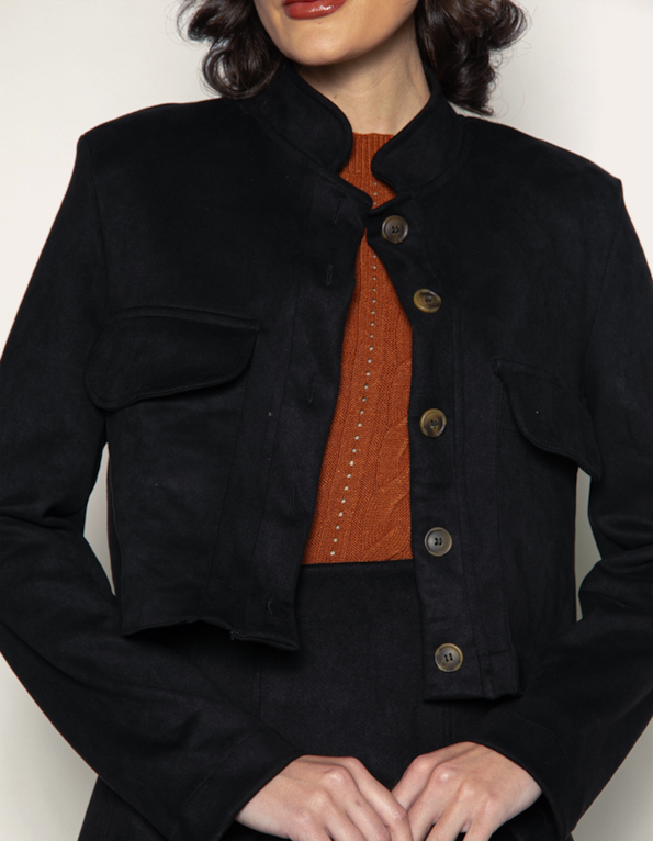 Casaqueto suede Preto