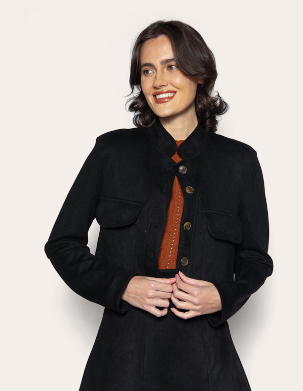 Casaqueto suede Preto