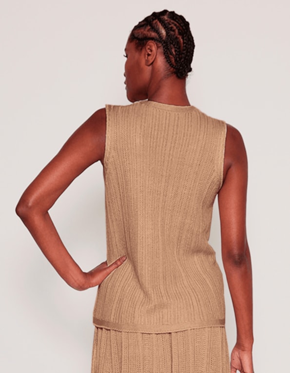 Colete tricot lacinhos