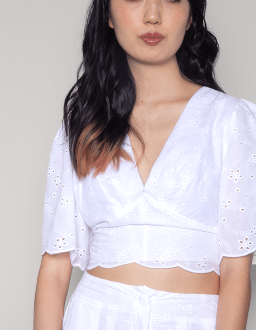 Conj bl cropped + short laise Branco