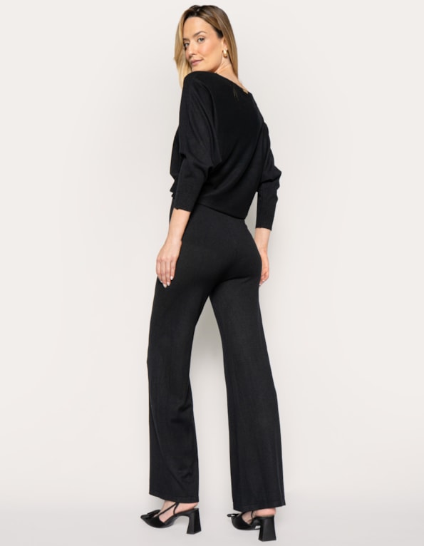 Conj blusa+calça tricot soft urban Preto