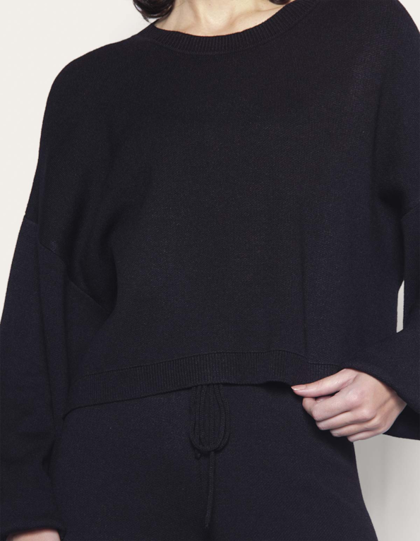 Conj blusa tricot+calca pantalona tricot Preto