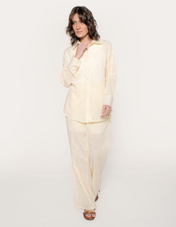 Conj camisa+calça soft clean Bege claro