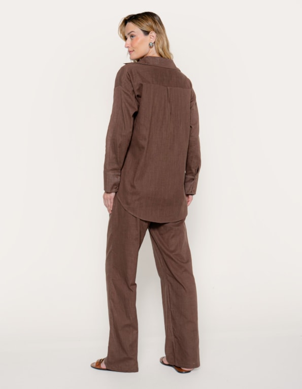 Conj camisa+calça soft clean Marrom escuro