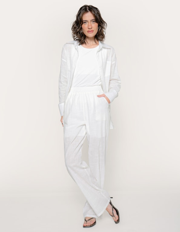 Conj camisa+calça soft clean Off white