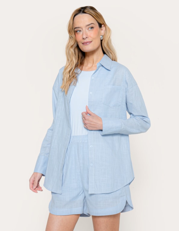 Conj camisa+ short soft clean Azul