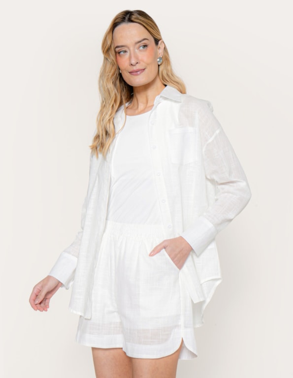 Conj camisa+ short soft clean Off white