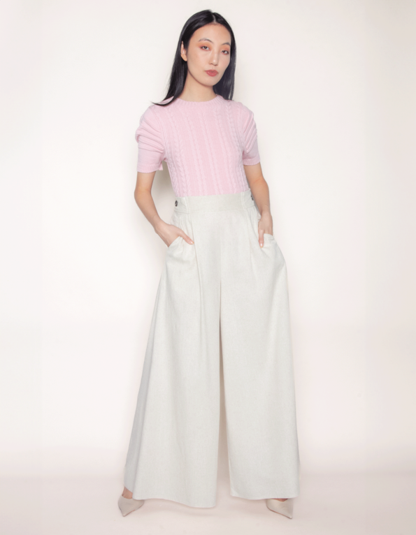 Maxi pantalona linho Cru
