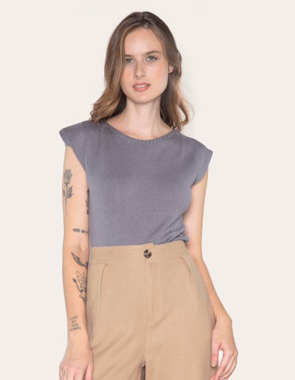 Muscle tricot Cinza