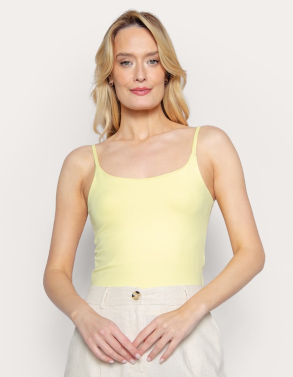 Regata alça fina  Amarelo claro