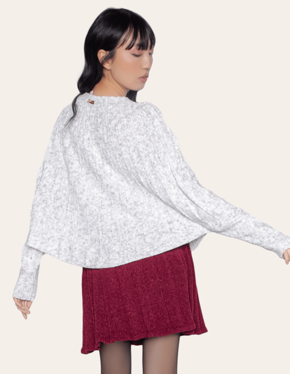 Saia curta tricot plissada tenista Marsala