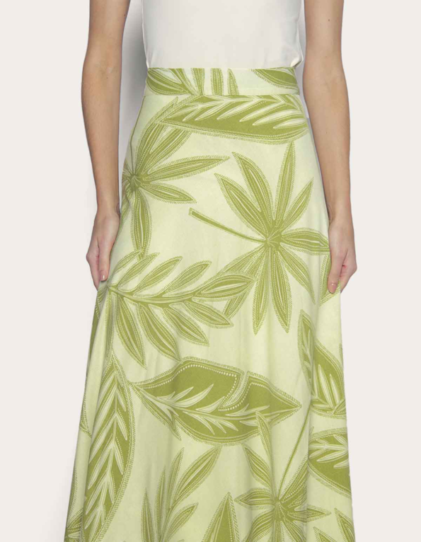 Saia longa transpassada estampada