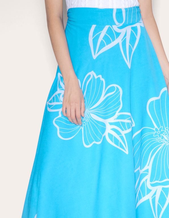 Saia longa transpassada estampada B blue maxi hib