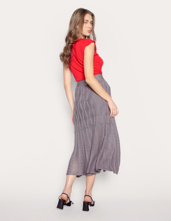 Saia longa tricot Cinza