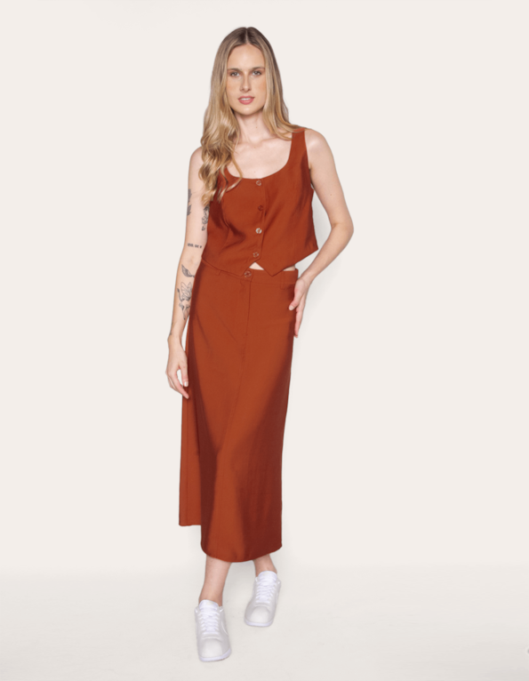 Saia midi alfaiataria Avela