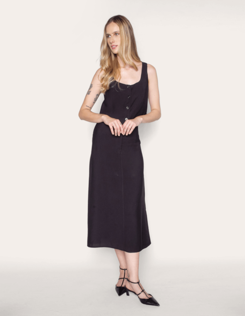 Saia midi alfaiataria Preto