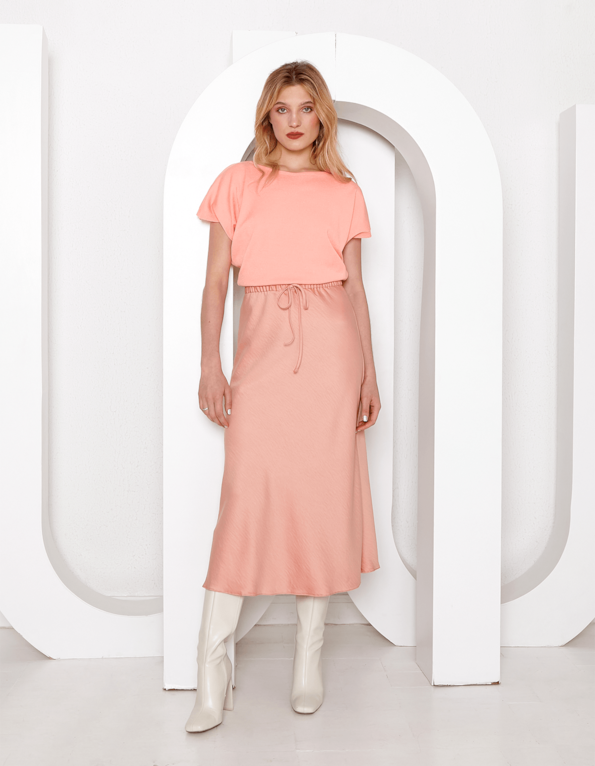 Saia midi cetim regulador cós 