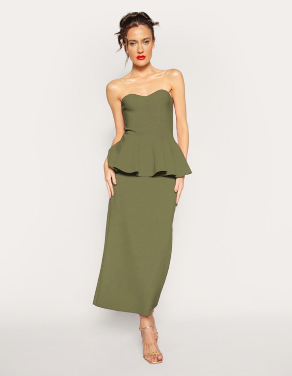 Saia midi lapis tricot