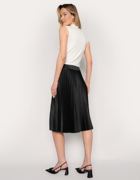 Saia midi plissada