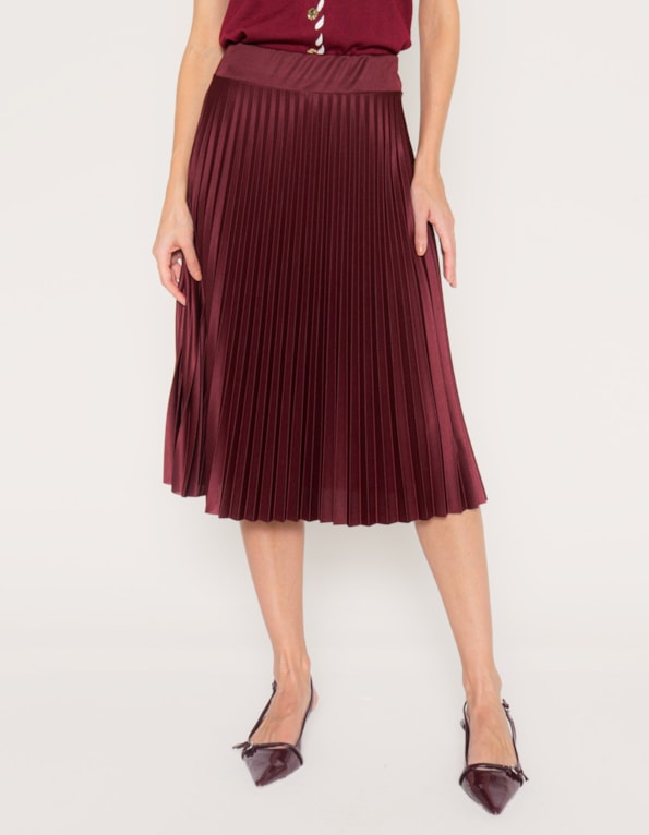 Saia midi plissada