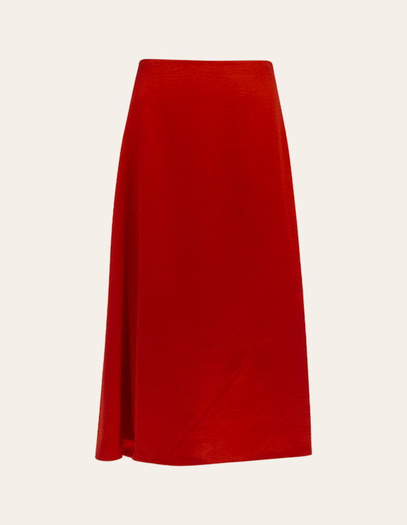 Saia midi satin twill Vermelho