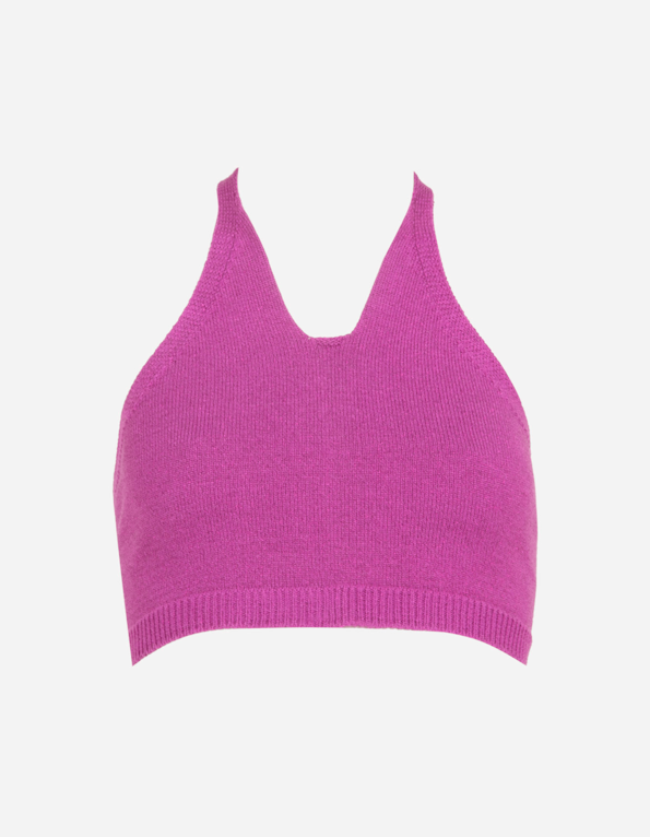 Top frente única tricot lurex Orquidea