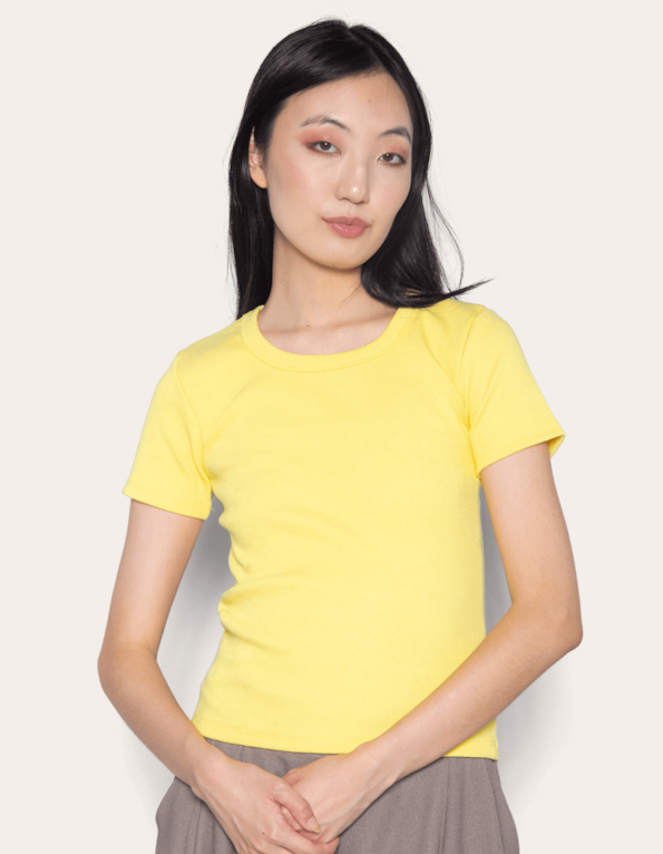 Tshirt manga curta lisa Amarelo manteiga