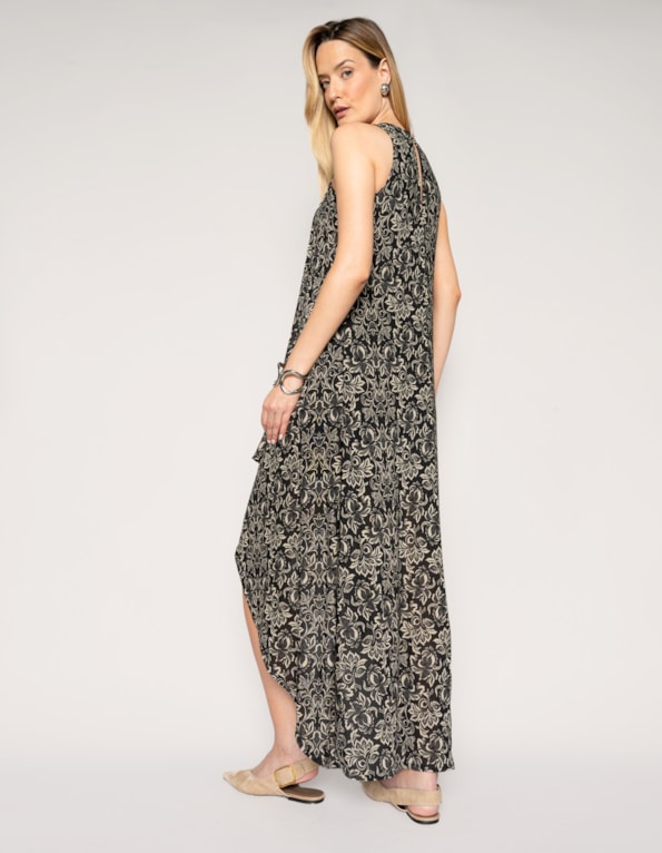 Vestido barra assimetrica