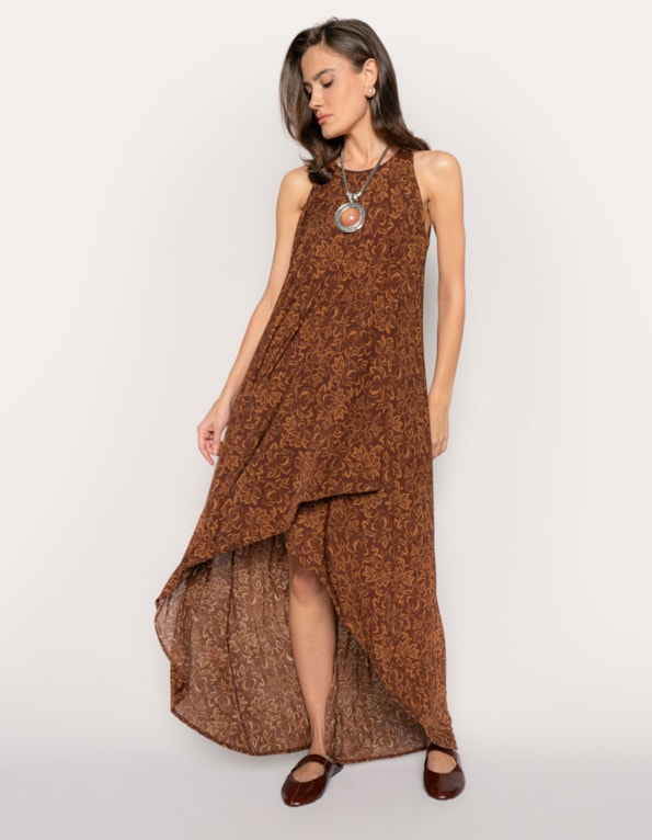 Vestido barra assimetrica