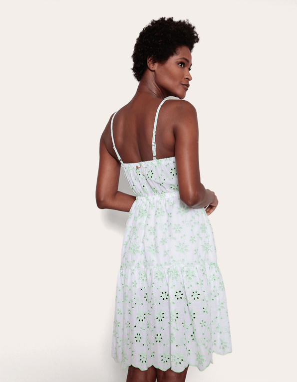 Vestido curto alcinha laise color Mini fl verde
