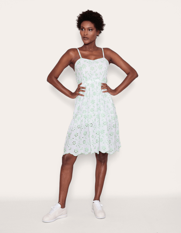 Vestido curto alcinha laise color Mini fl verde