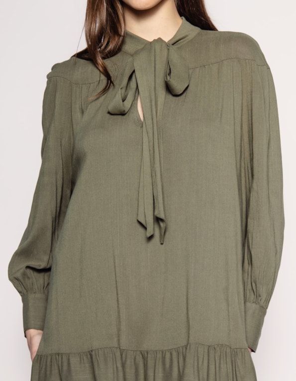 Vestido curto amplo laço Oliva