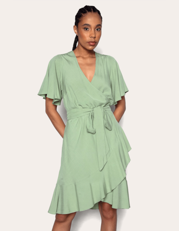 Vestido curto envelope Oliva