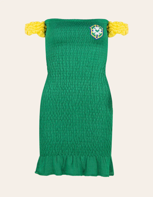 Vestido curto lastex brasão