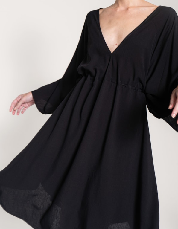 Vestido kaftan manga borboleta
