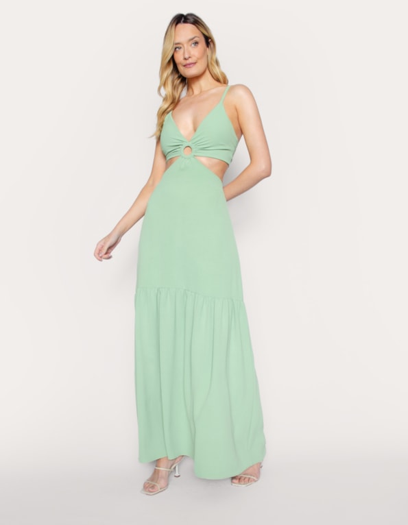 Vestido longo alcinha