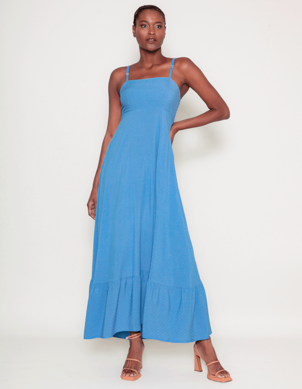 Vestido longo alcinha Azul