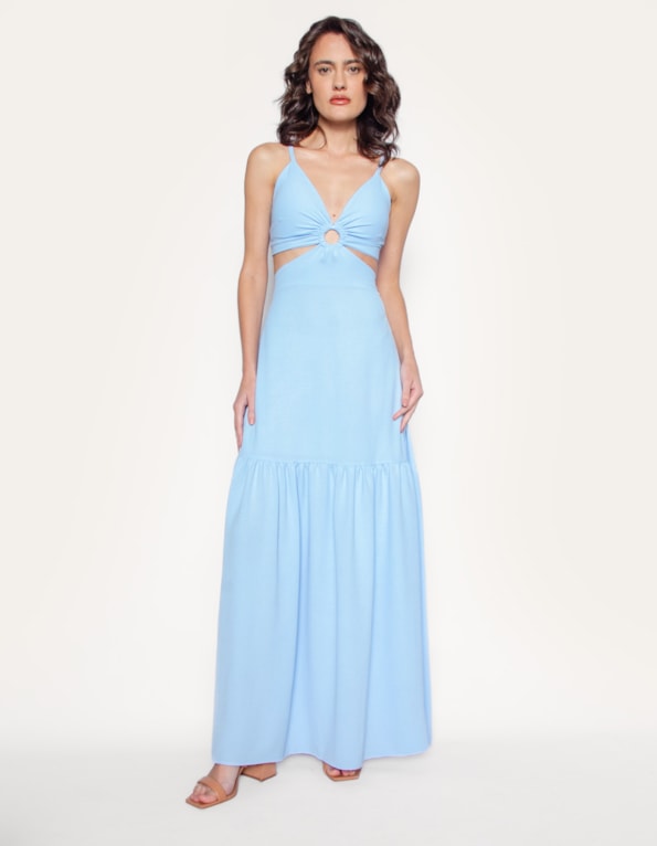 Vestido longo alcinha Azul claro