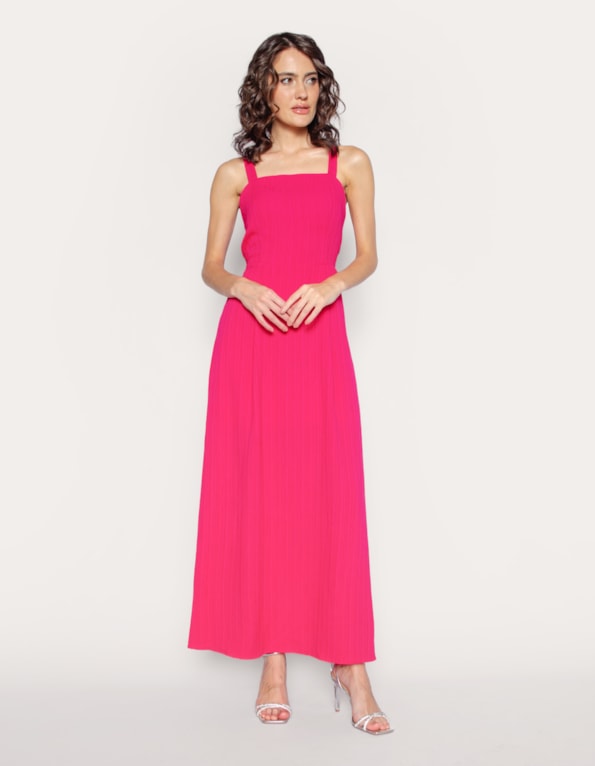 Vestido longo amarração costas