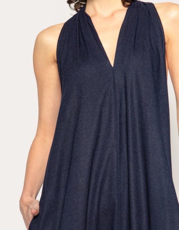 Vestido longo amplo Azul escuro