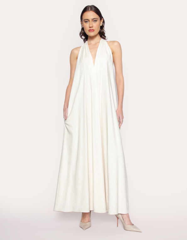 Vestido longo amplo Cru