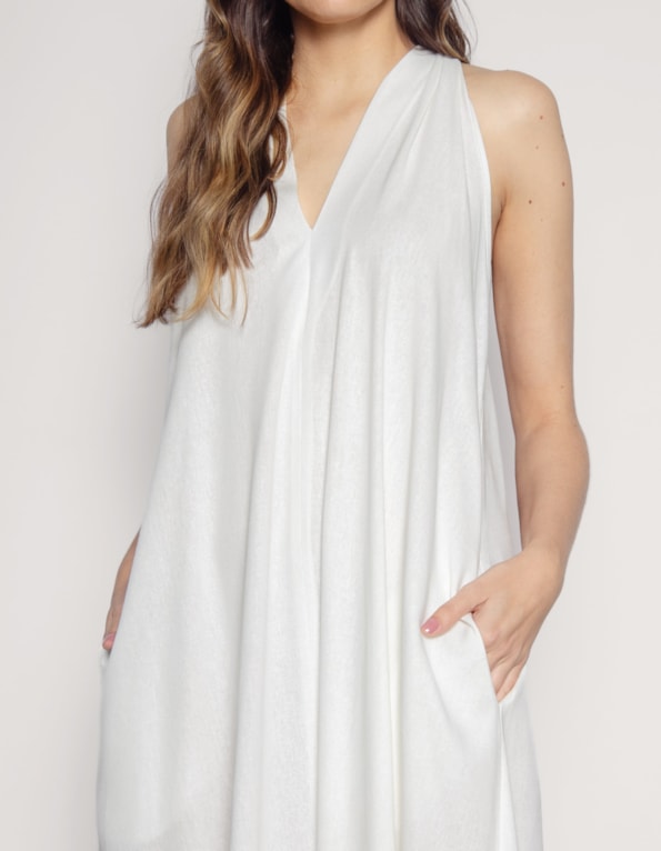 Vestido longo amplo Off white