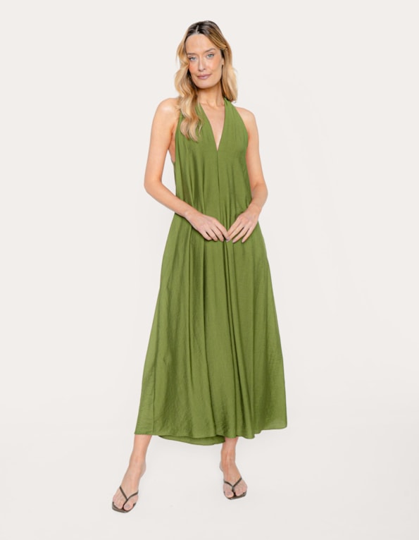 Vestido longo amplo  Oliva