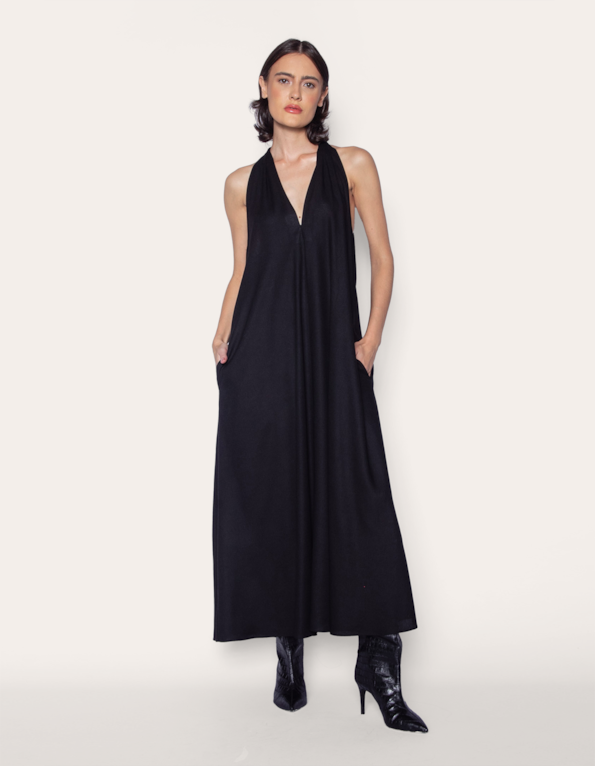 Vestido longo amplo Preto