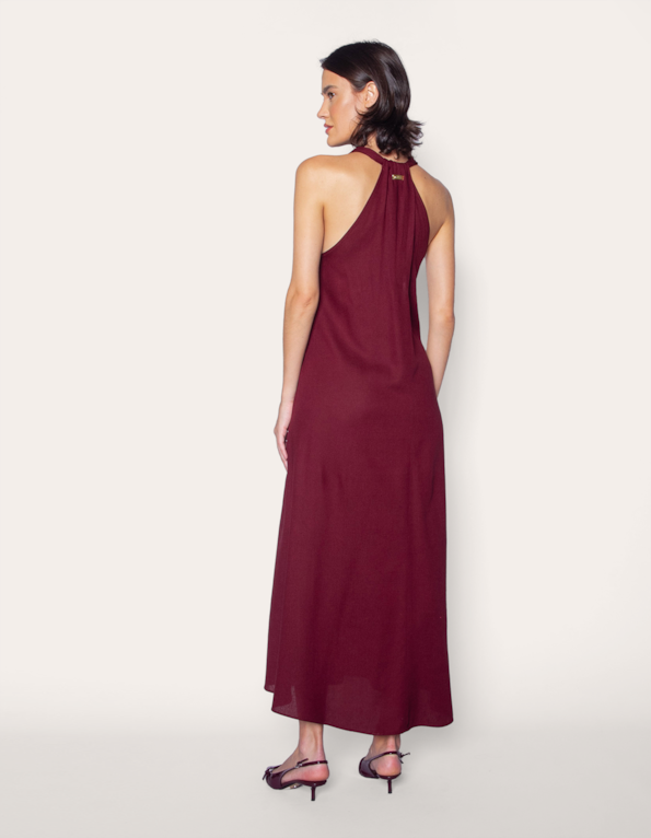 Vestido longo amplo Vinho escuro